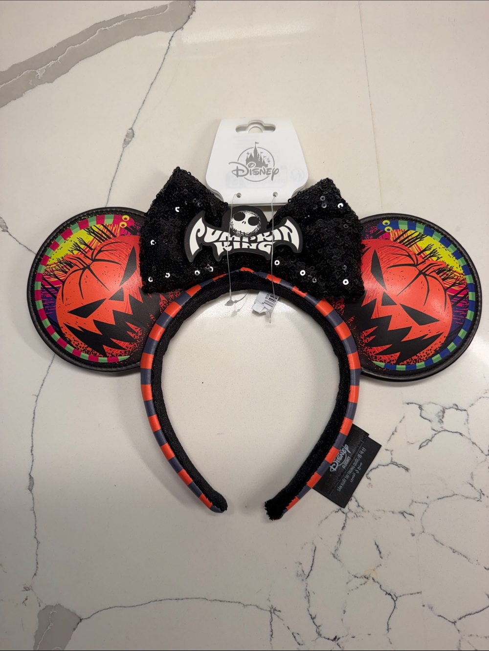 Disney Parks Nightmare Before Christmas Pumpkin King Ears Headband 2025